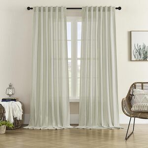 New Flax Linen Blend Textured Semi Sheer Curtains 50 x 84